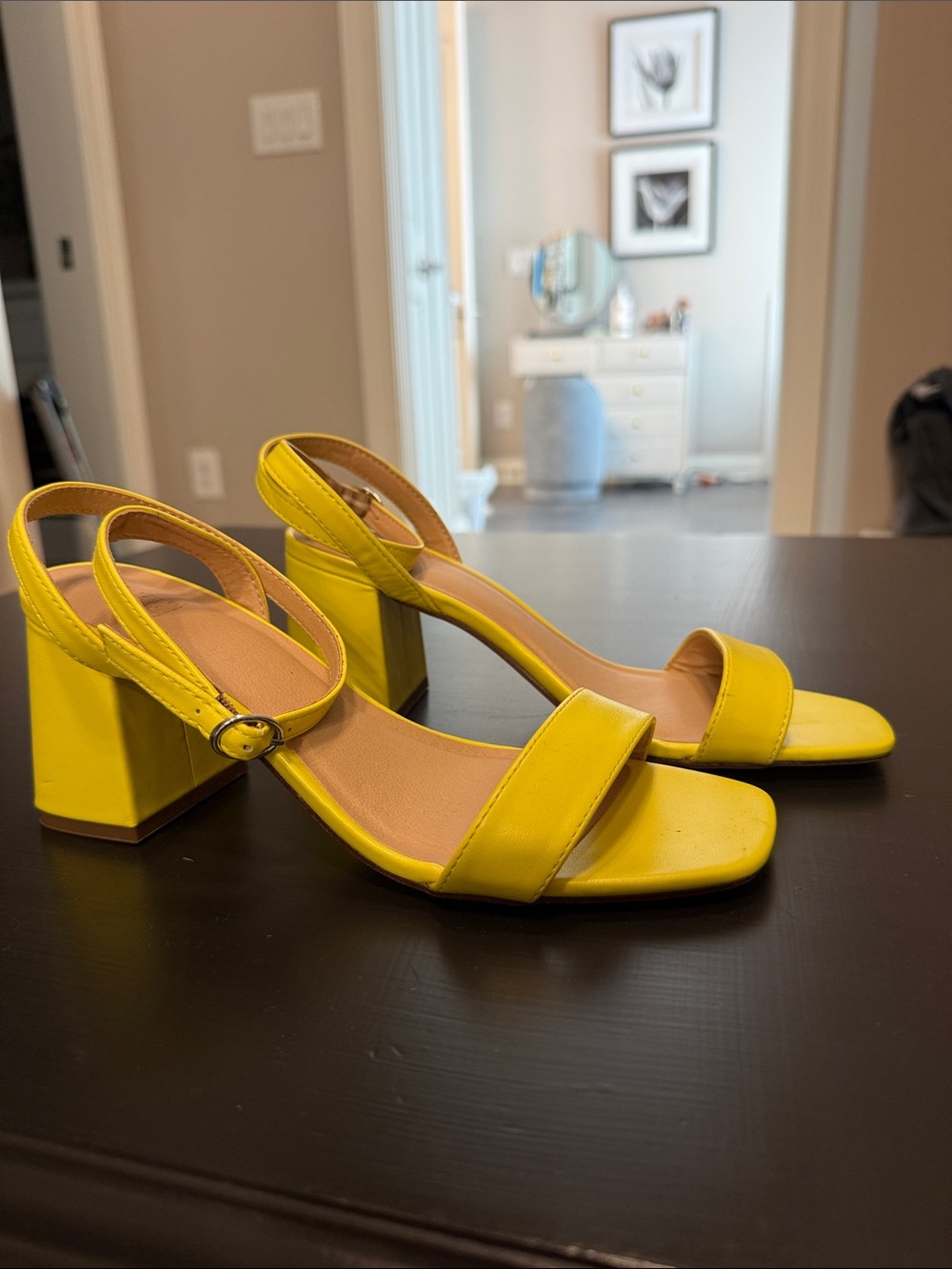 wild fable Yellow Block Heel Slingback Sandals